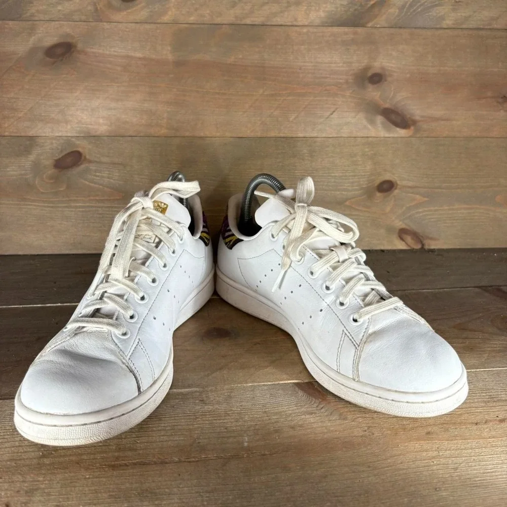 adidas stan smith womens size 8.5 shoes white leather farm comfort sneakers